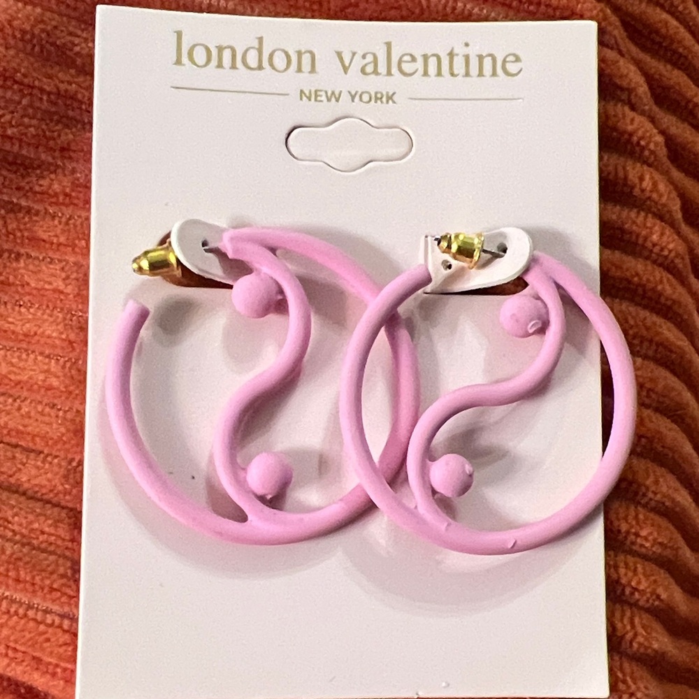 3/$18 Pink Hoop Earrings Lot 238